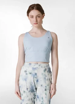 Cheap Top Yoga In Microfibra Riciclata Blu Donna Canotte E Reggiseni Sportivi