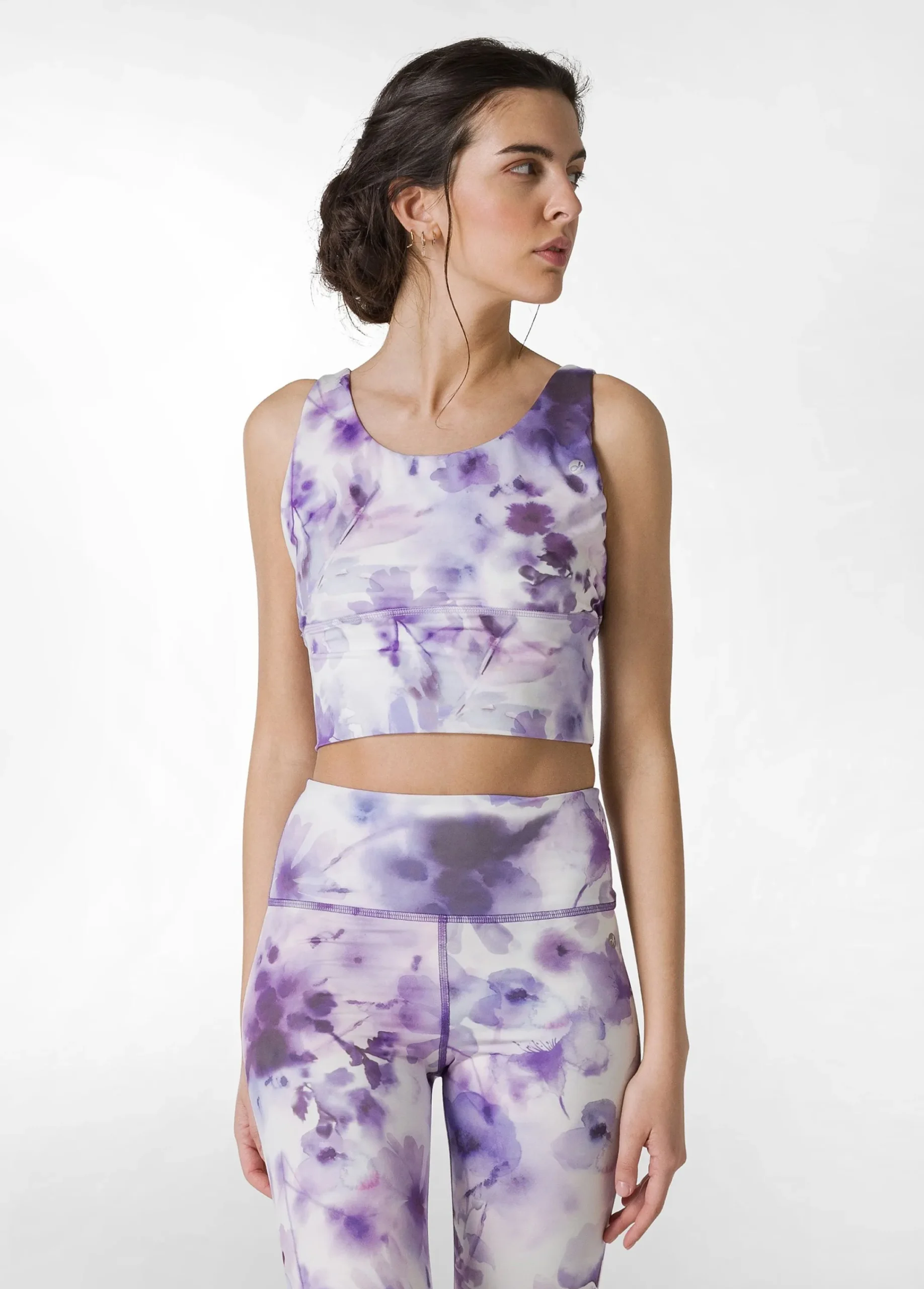 Best Sale Top Yoga In Microfibra Riciclata Stampata Viola Donna Canotte E Reggiseni Sportivi