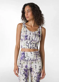Cheap Top Yoga In Microfibra Riciclata Stampata Viola Donna Canotte E Reggiseni Sportivi