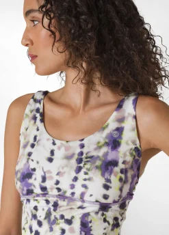 Cheap Top Yoga In Microfibra Riciclata Stampata Viola Donna Canotte E Reggiseni Sportivi