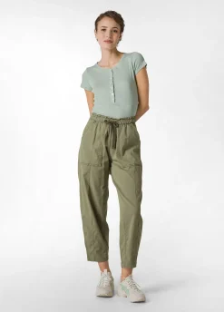 Sale T-Shirt A Costine Con Bottoni Verde Donna Top & T-Shirts