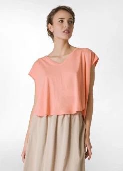 Cheap T-Shirt Ampia Arancio Donna Top & T-Shirts