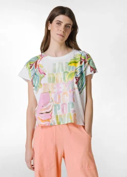 Flash Sale T-Shirt Ampia Con Scritte Bianco Donna Top & T-Shirts