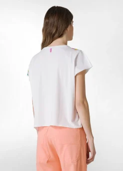 Flash Sale T-Shirt Ampia Con Scritte Bianco Donna Top & T-Shirts