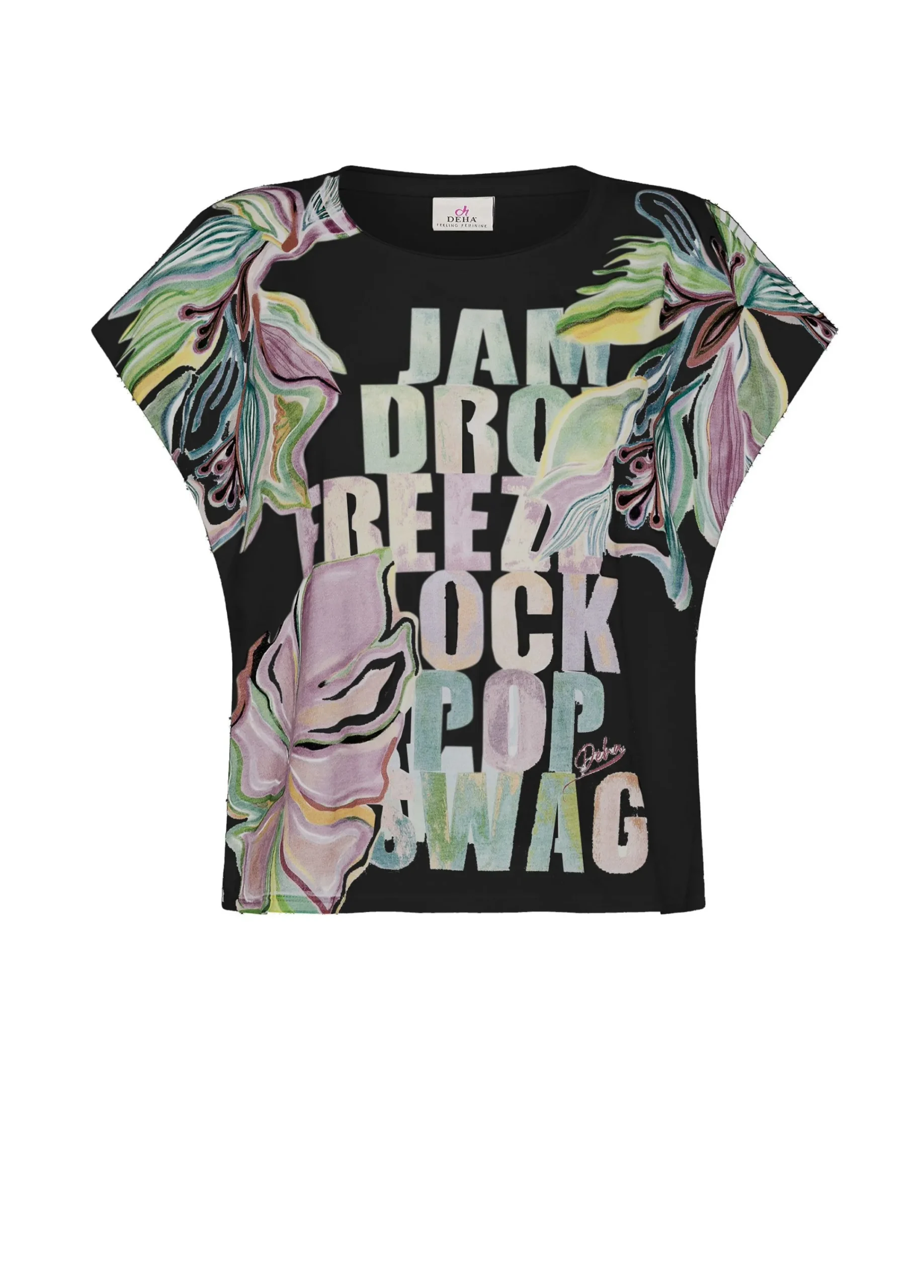 Sale T-Shirt Ampia Con Scritte Nero Donna Top & T-Shirts