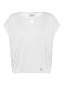 Sale T-Shirt Ampia Misto Seta Bianco Donna Top & T-Shirts