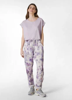 Outlet T-Shirt Ampia Misto Seta Viola Donna Top & T-Shirts