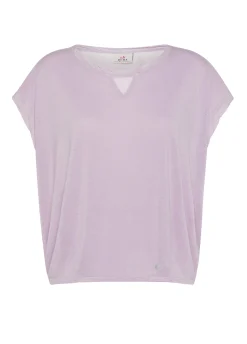 Outlet T-Shirt Ampia Misto Seta Viola Donna Top & T-Shirts