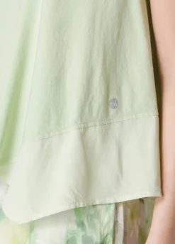 Best Sale T-Shirt Assimetrica Con Inserti In Lino Verde Donna Top & T-Shirts
