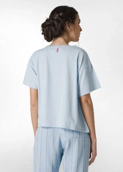 Best T-Shirt Con Taschino In Tweed Blu Donna Top & T-Shirts