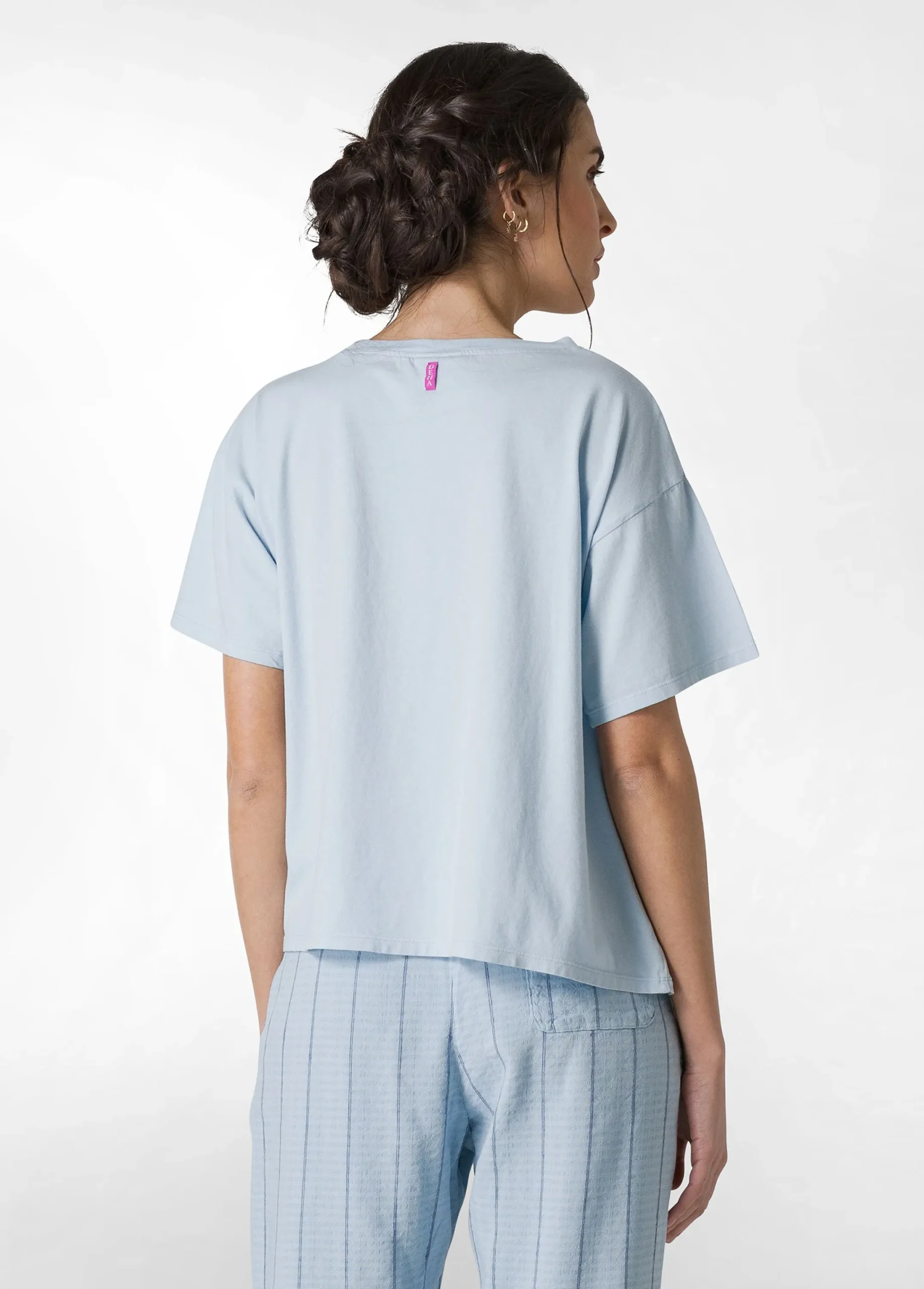 Best T-Shirt Con Taschino In Tweed Blu Donna Top & T-Shirts