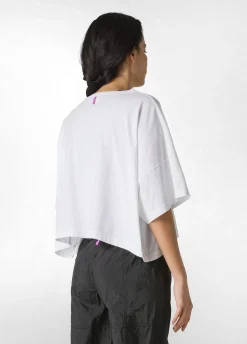 Store T-Shirt Cropped Leggera Effetto Vintage Bianco Donna Top & T-Shirts