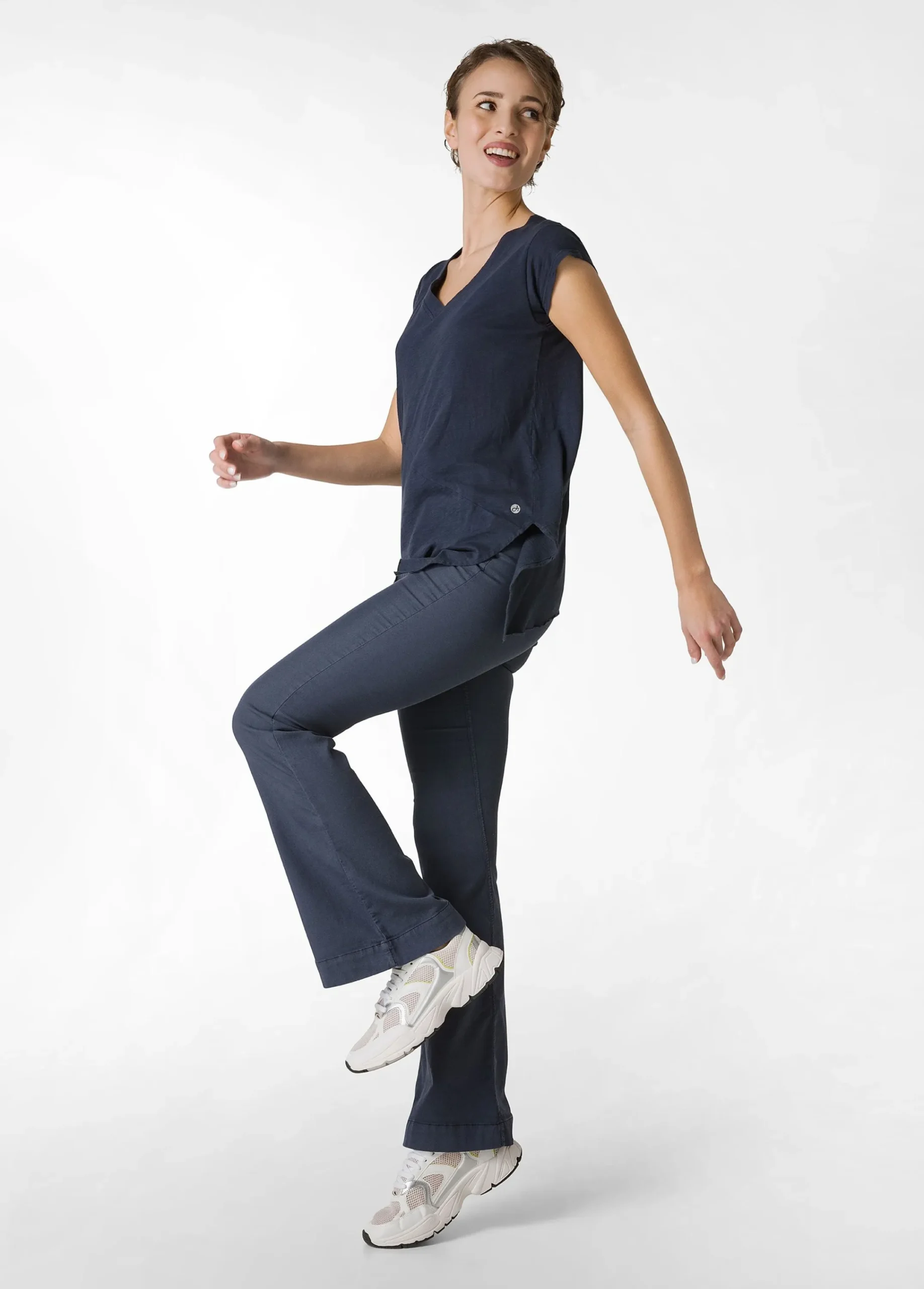 Flash Sale T-Shirt Fiammata Effetto Vintage Blu Donna Top & T-Shirts