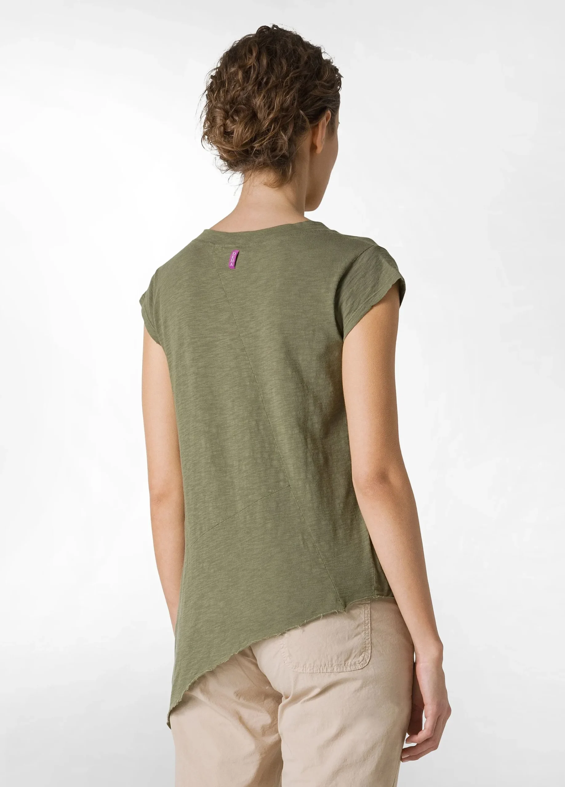 Cheap T-Shirt Fiammata Effetto Vintage Verde Donna Top & T-Shirts