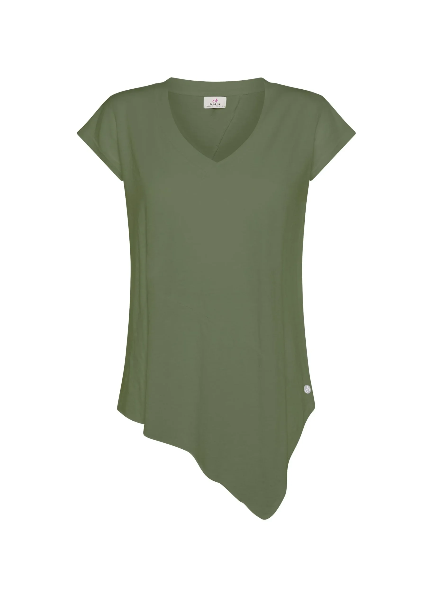 Cheap T-Shirt Fiammata Effetto Vintage Verde Donna Top & T-Shirts