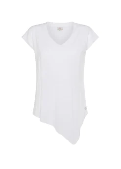 Outlet T-Shirt Fiammata Effetto Vintage Bianco Donna Top & T-Shirts