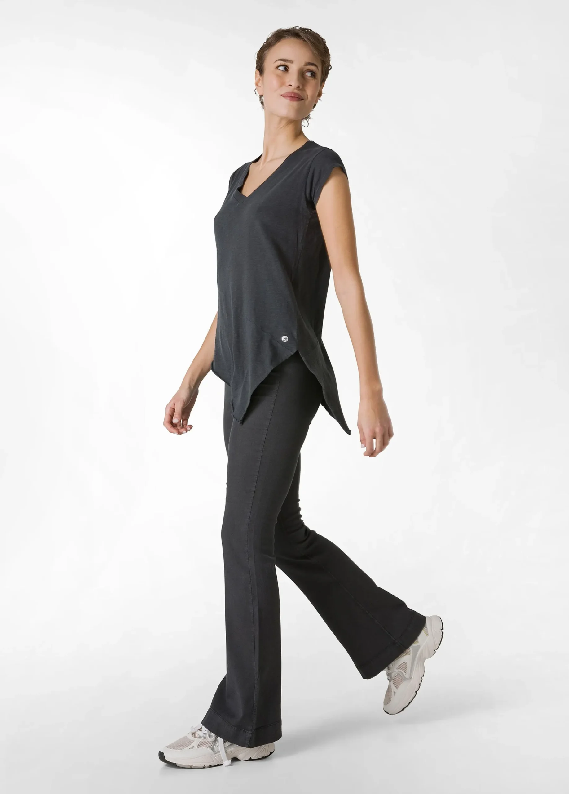 Online T-Shirt Fiammata Effetto Vintage Nero Donna Top & T-Shirts