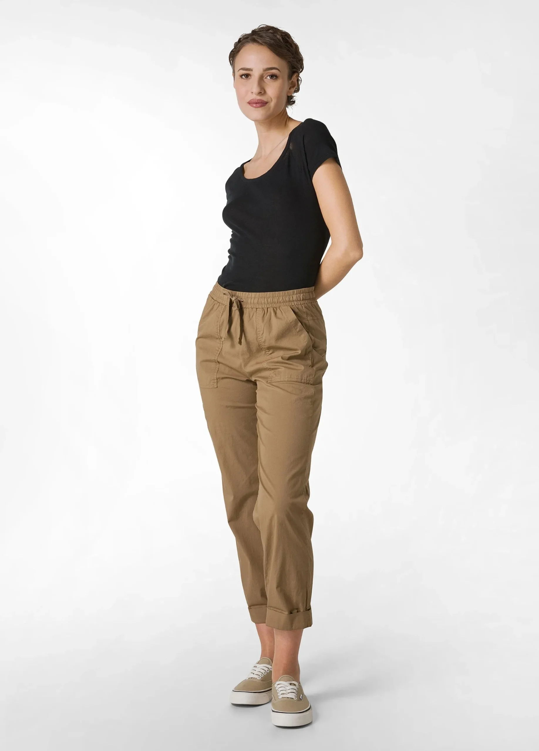 Online T-Shirt In Costina Leggera Nero Donna Top & T-Shirts