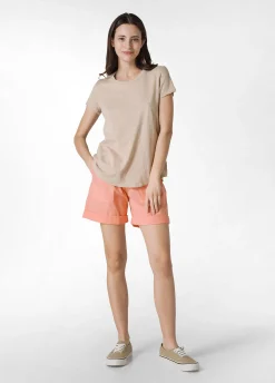 Best Sale T-Shirt In Jersey Fiammato Beige Donna Top & T-Shirts