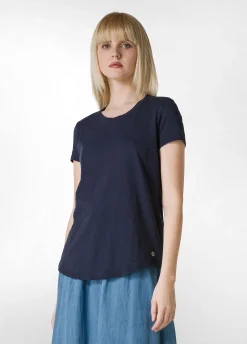 Cheap T-Shirt In Jersey Fiammato Blu Donna Top & T-Shirts