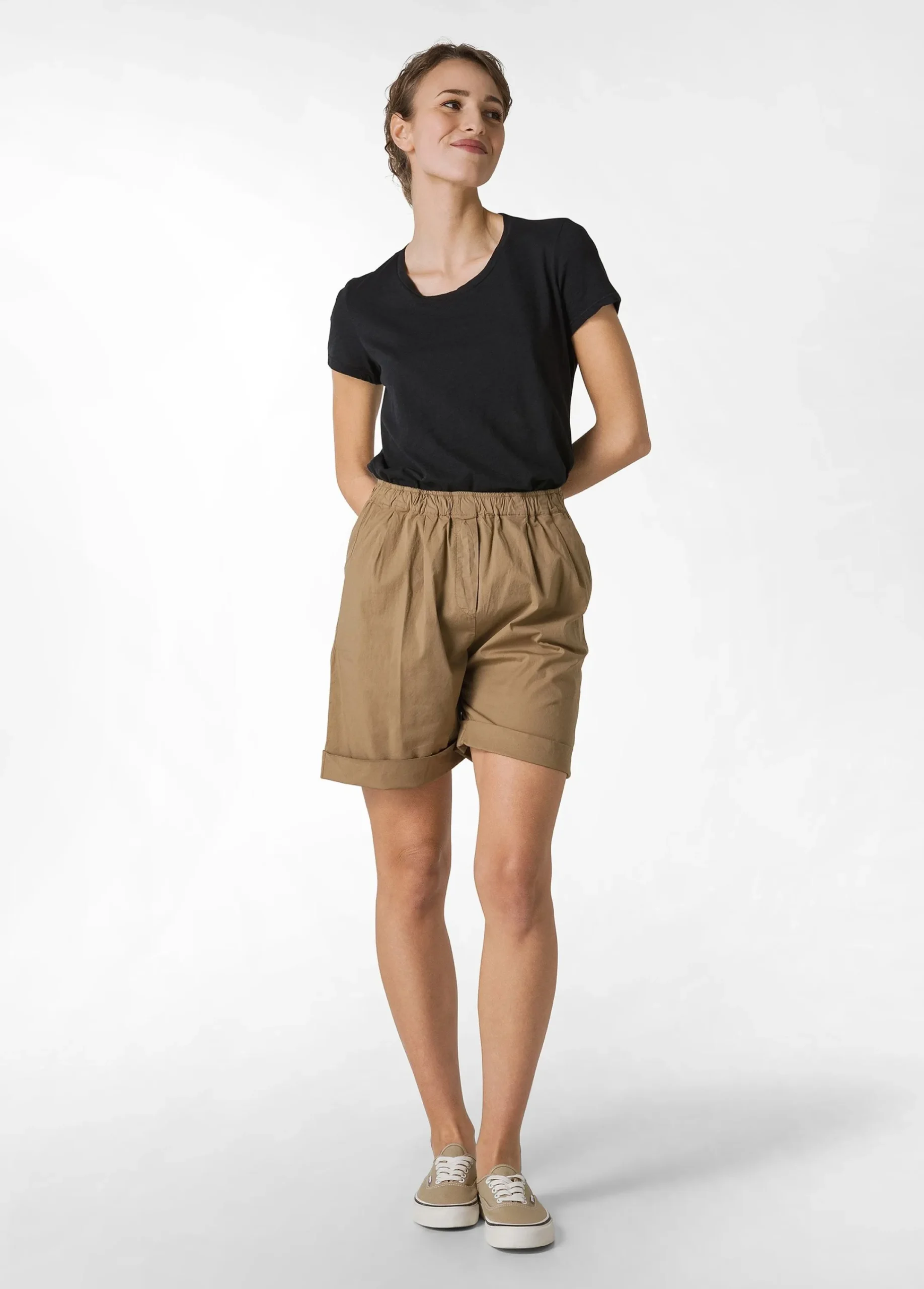 Best Sale T-Shirt In Jersey Fiammato Nero Donna Top & T-Shirts