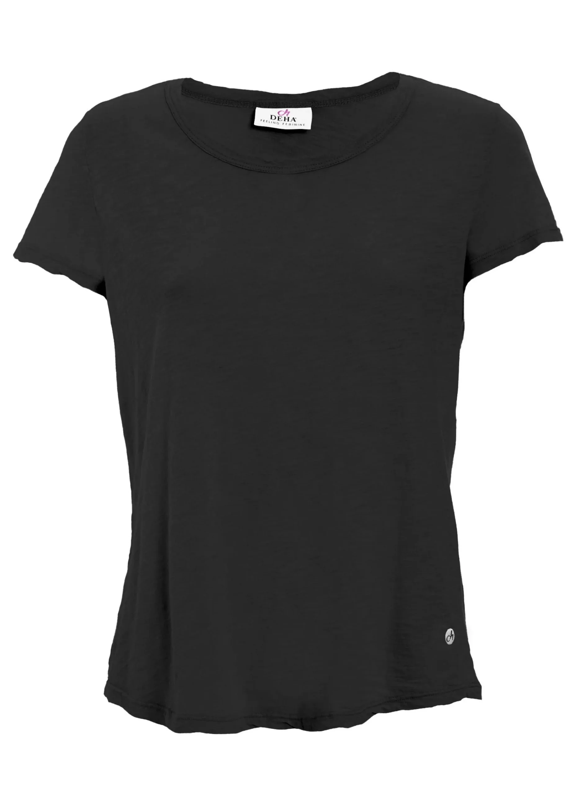 Best Sale T-Shirt In Jersey Fiammato Nero Donna Top & T-Shirts