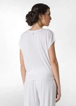 Best Sale T-Shirt In Viscosa Con Nodo Bianco Donna Top & T-Shirts