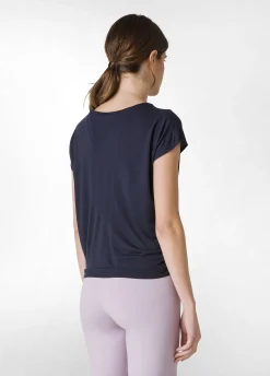Store T-Shirt In Viscosa Con Nodo Blu Donna Top & T-Shirts