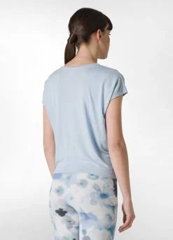 Outlet T-Shirt In Viscosa Con Nodo Blu Donna Top & T-Shirts