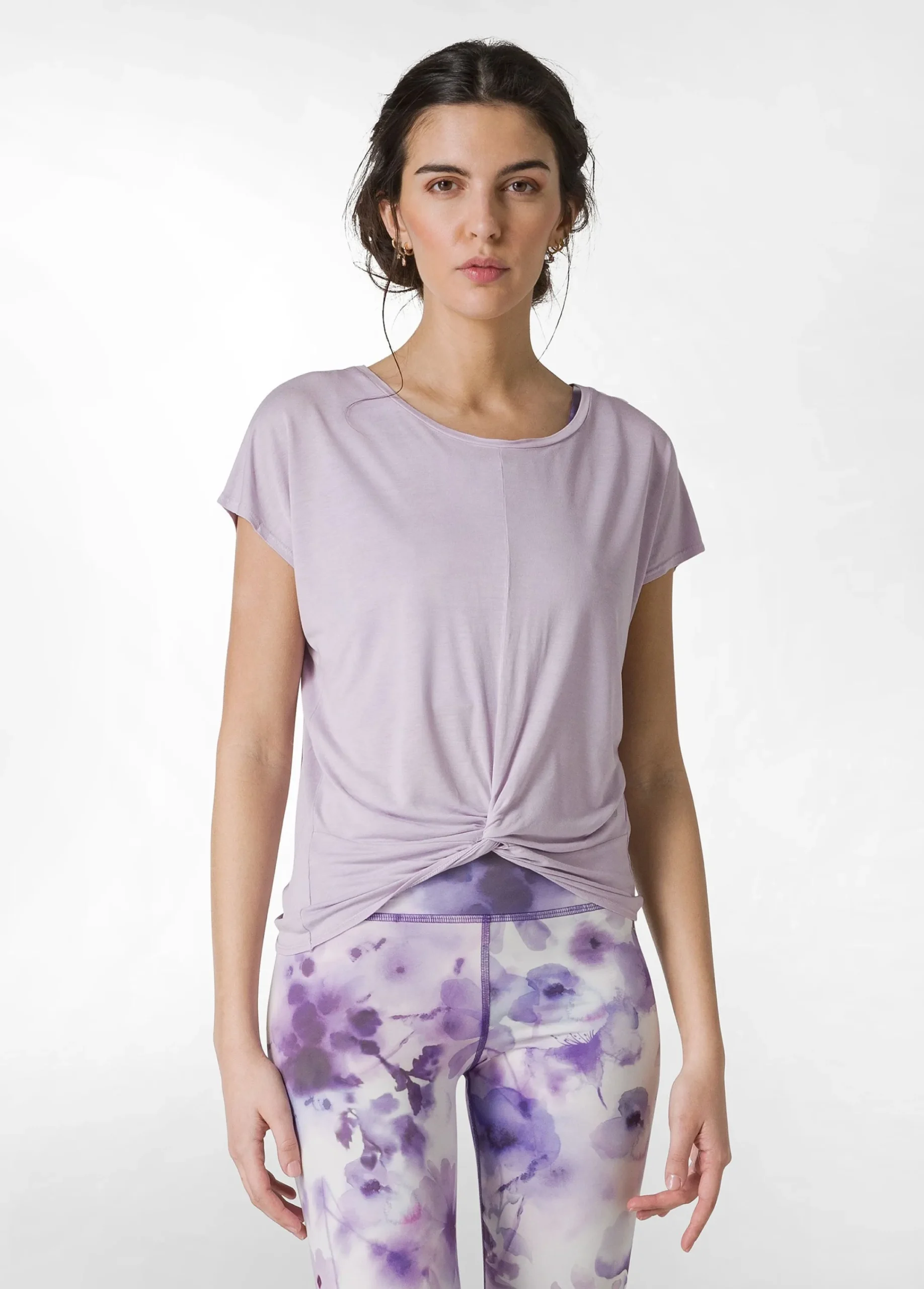 Online T-Shirt In Viscosa Con Nodo Viola Donna Top & T-Shirts