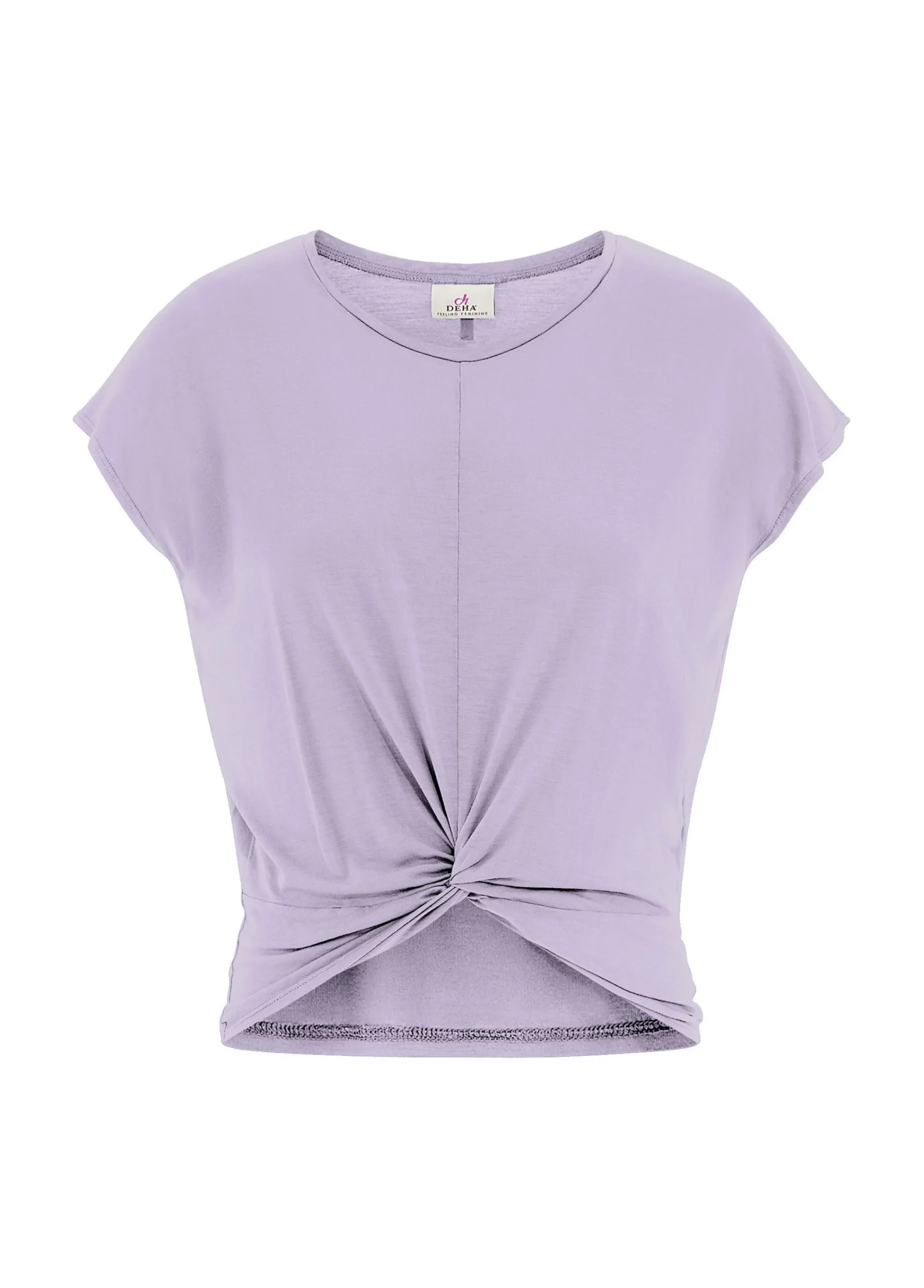 Online T-Shirt In Viscosa Con Nodo Viola Donna Top & T-Shirts