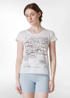 Cheap T-Shirt Leggera Con Stampa Bianco Donna Top & T-Shirts