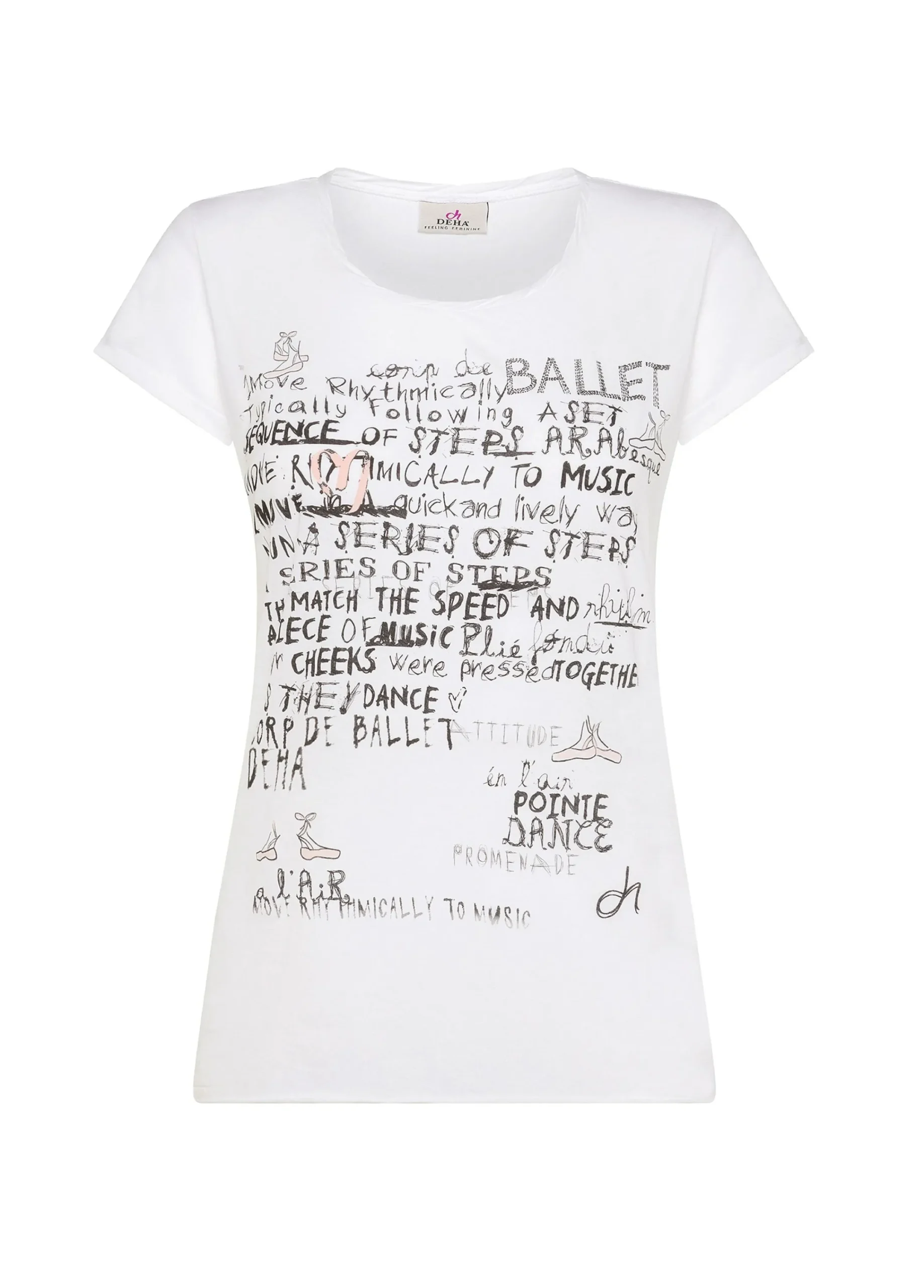 Cheap T-Shirt Leggera Con Stampa Bianco Donna Top & T-Shirts