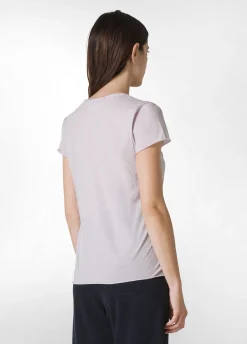 Clearance T-Shirt Leggera Scollo A V Con Stampa Viola Donna Top & T-Shirts