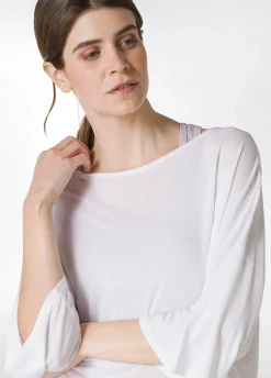 Outlet T-Shirt Maxi In Viscosa Bianco Donna Top & T-Shirts
