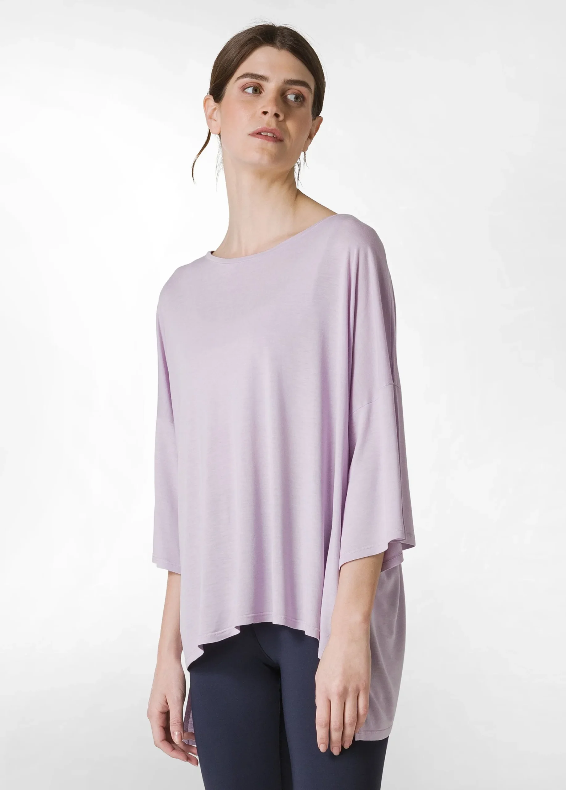 Hot T-Shirt Maxi In Viscosa Viola Donna Top & T-Shirts