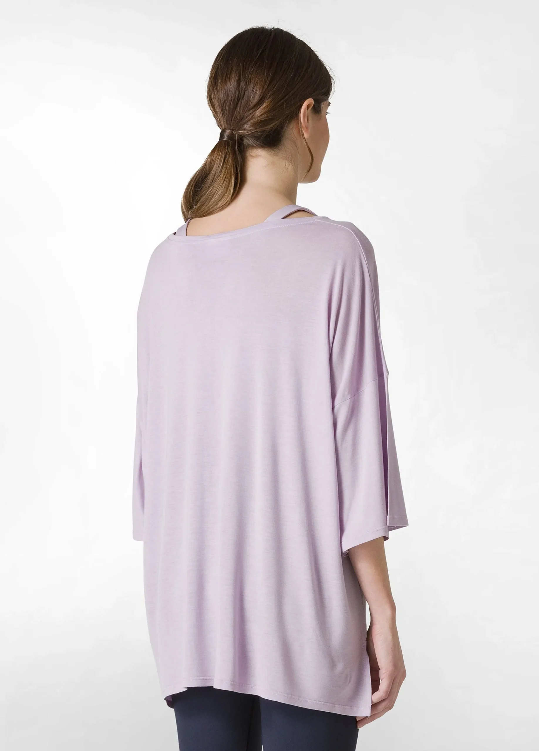 Hot T-Shirt Maxi In Viscosa Viola Donna Top & T-Shirts