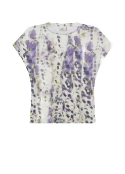 Online T-Shirt Organica Ampia Stampata Viola Donna Top & T-Shirts