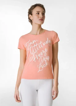 Store T-Shirt Stretch Leggera Con Grafica Arancio Donna Top & T-Shirts
