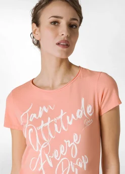 Store T-Shirt Stretch Leggera Con Grafica Arancio Donna Top & T-Shirts