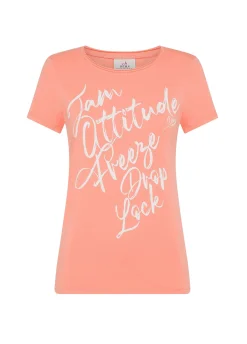 Store T-Shirt Stretch Leggera Con Grafica Arancio Donna Top & T-Shirts