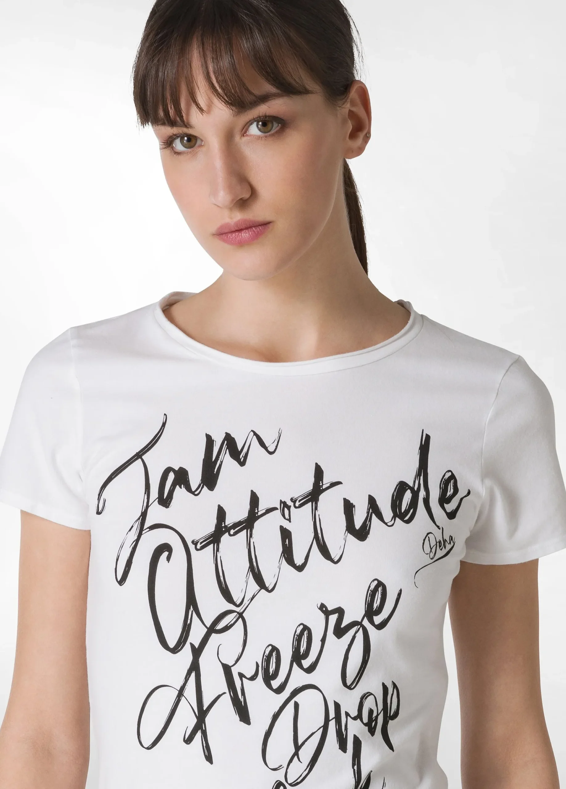 Store T-Shirt Stretch Leggera Con Grafica Bianco Donna Top & T-Shirts