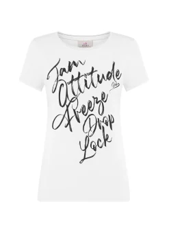 Store T-Shirt Stretch Leggera Con Grafica Bianco Donna Top & T-Shirts