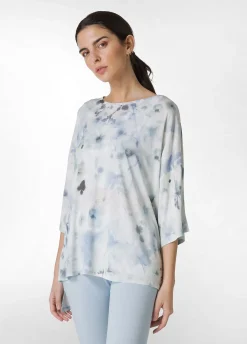 Store T-Shirt Yoga Maxi Stampata Blu Donna Top & T-Shirts