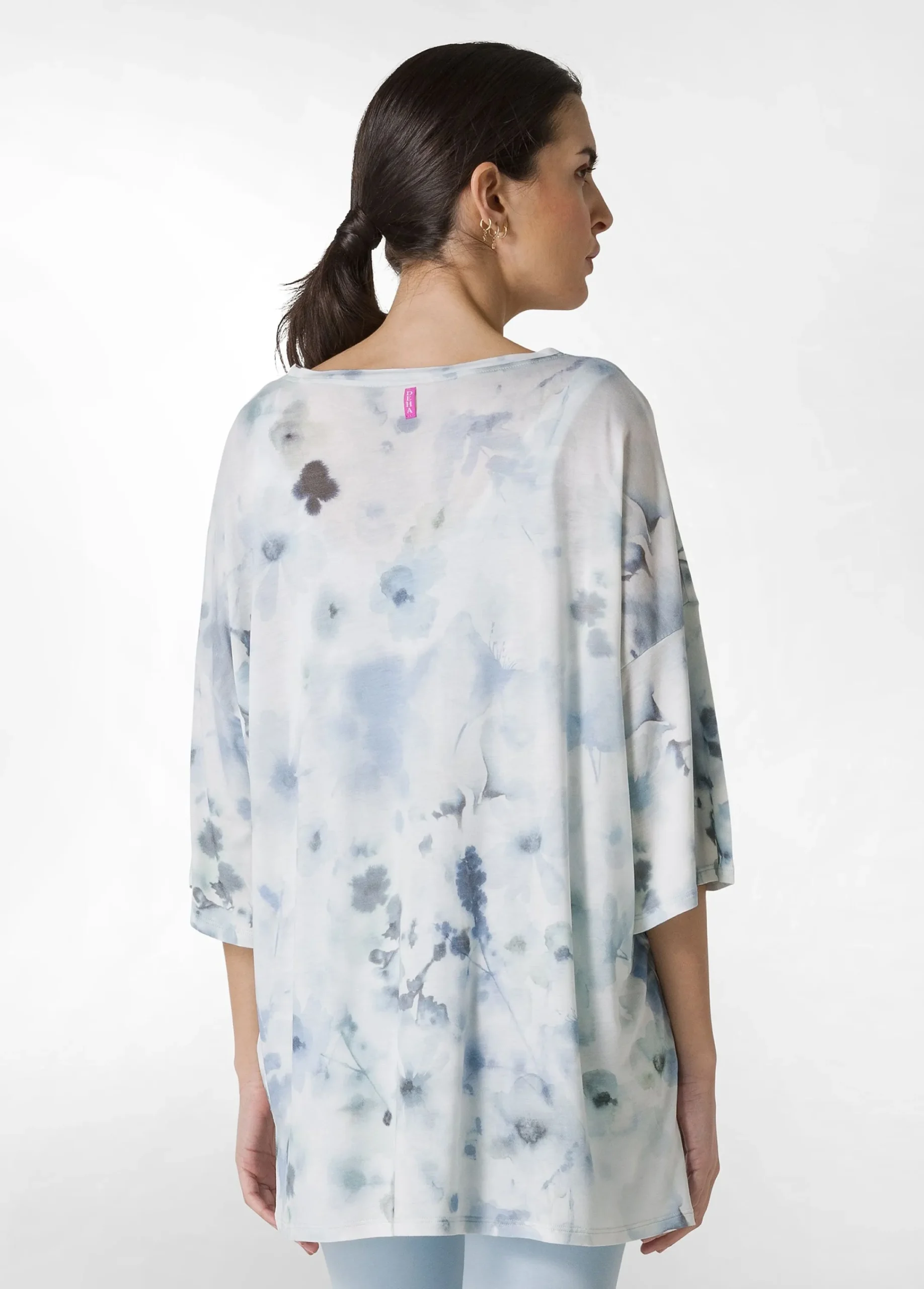 Store T-Shirt Yoga Maxi Stampata Blu Donna Top & T-Shirts