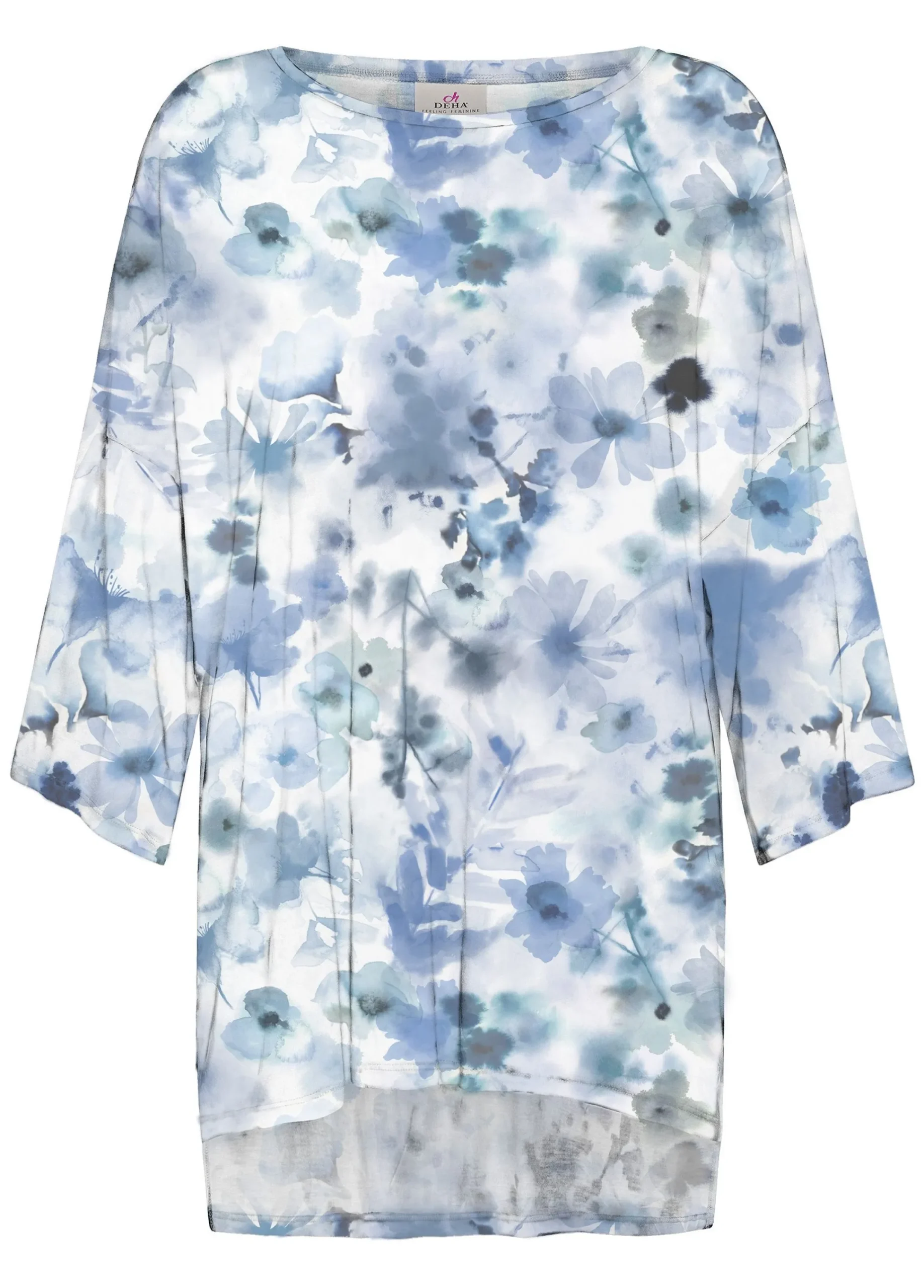 Store T-Shirt Yoga Maxi Stampata Blu Donna Top & T-Shirts