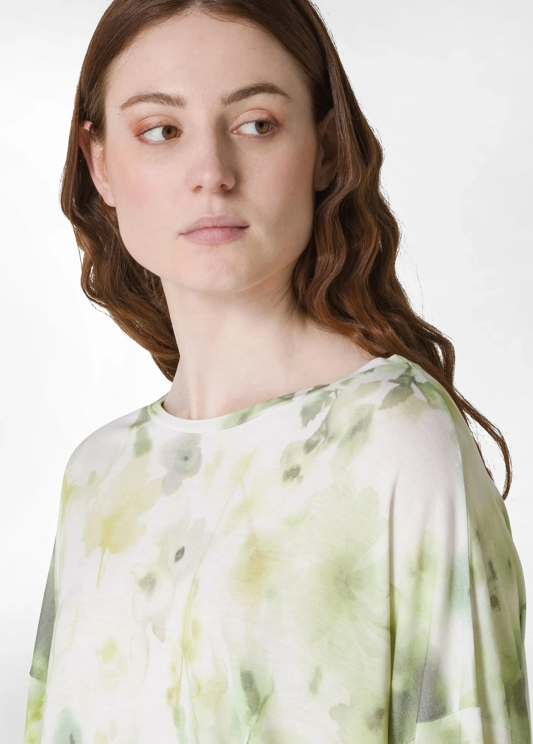 Hot T-Shirt Yoga Maxi Stampata Verde Donna Top & T-Shirts