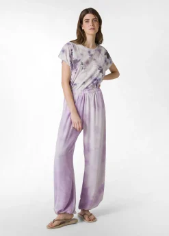 Cheap T-Shirt Yoga Stampata In Jersey Fiammato Viola Donna Top & T-Shirts