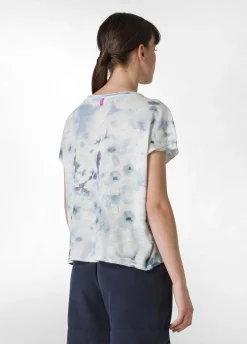 Flash Sale T-Shirt Yoga Stampata In Jersey Fiammato Blu Donna Top & T-Shirts