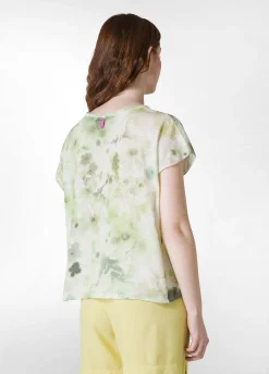 Cheap T-Shirt Yoga Stampata In Jersey Fiammato Verde Donna Top & T-Shirts